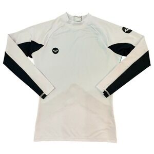 Roxy Womens Rash Guard Top Long Sleeve White Black Surf Swim Athletic